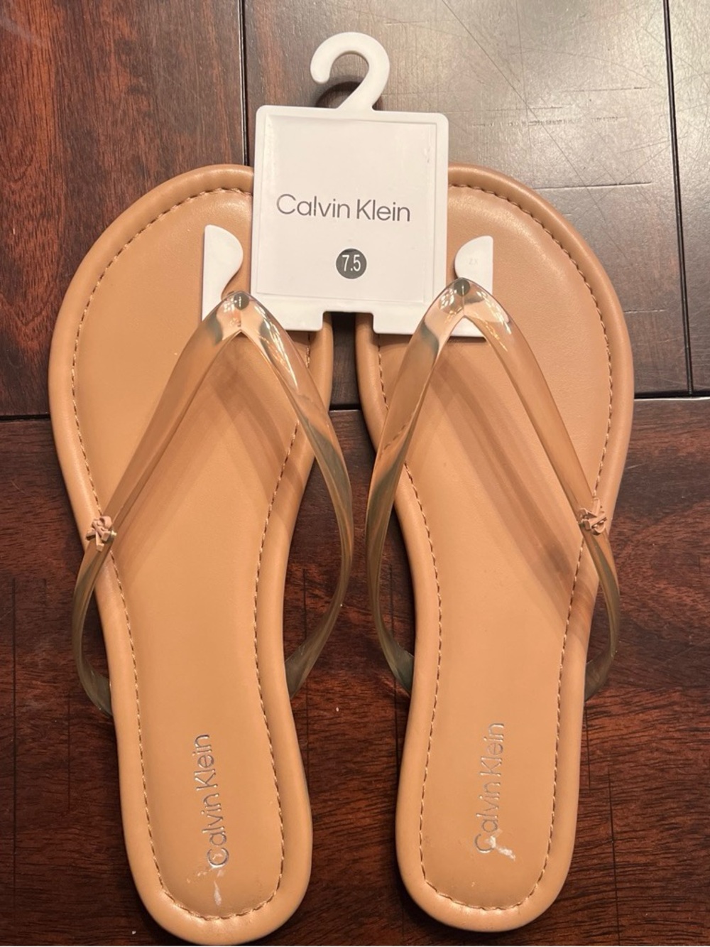 Calvin Klein Nude Tan Jelly Strap Sandals